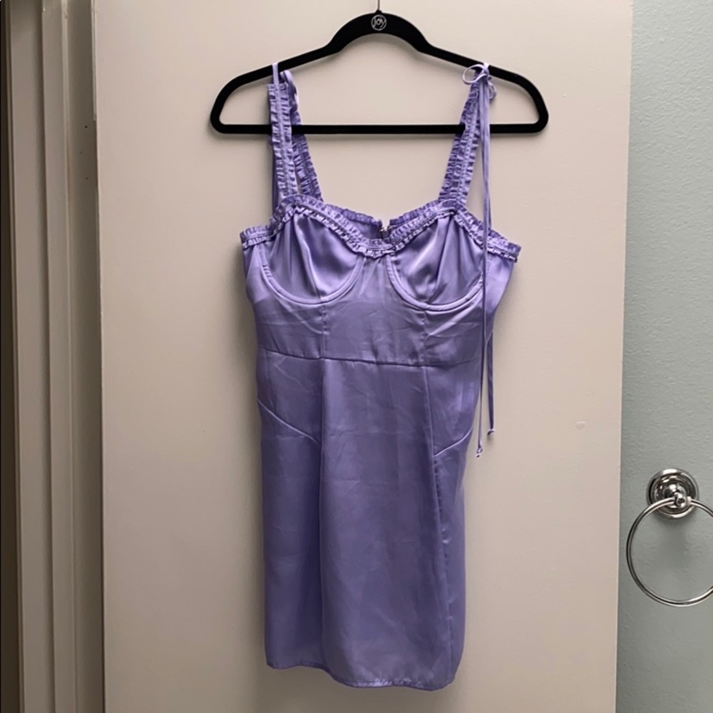 For Love & Lemons purple silk dress, size Medium